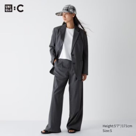Uniqlo:C - Black Pleated Wide Straight Pant - Size M - Picture 3 of 9